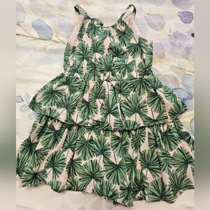 Janie and Jack Green Cream Ruffled Tiered Sundress